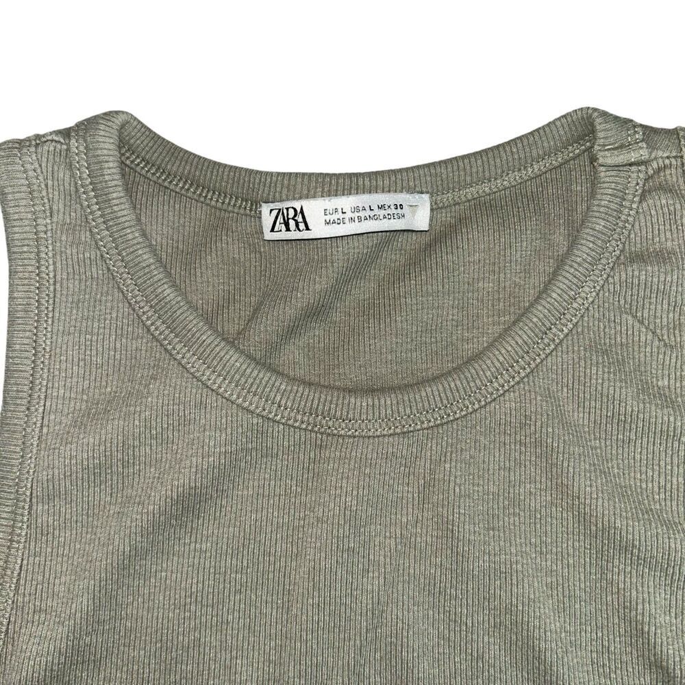 Zara Cropped Ribbed Tank Large - Picture 3 of 3